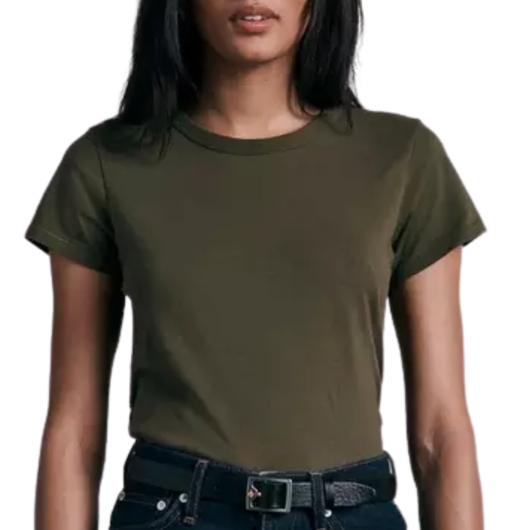 Garment Dye Cotton Tee in Olive