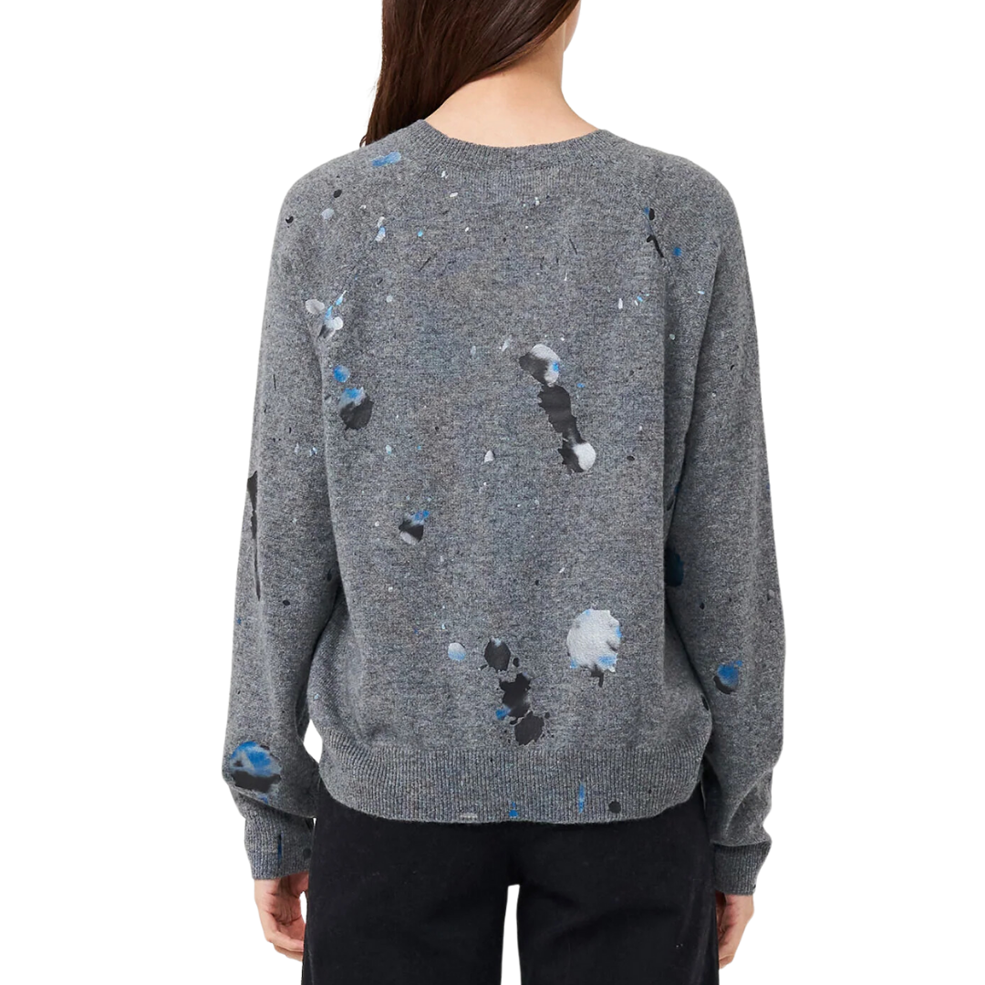 Shout Out Foil Mini Sweat in Mid Grey