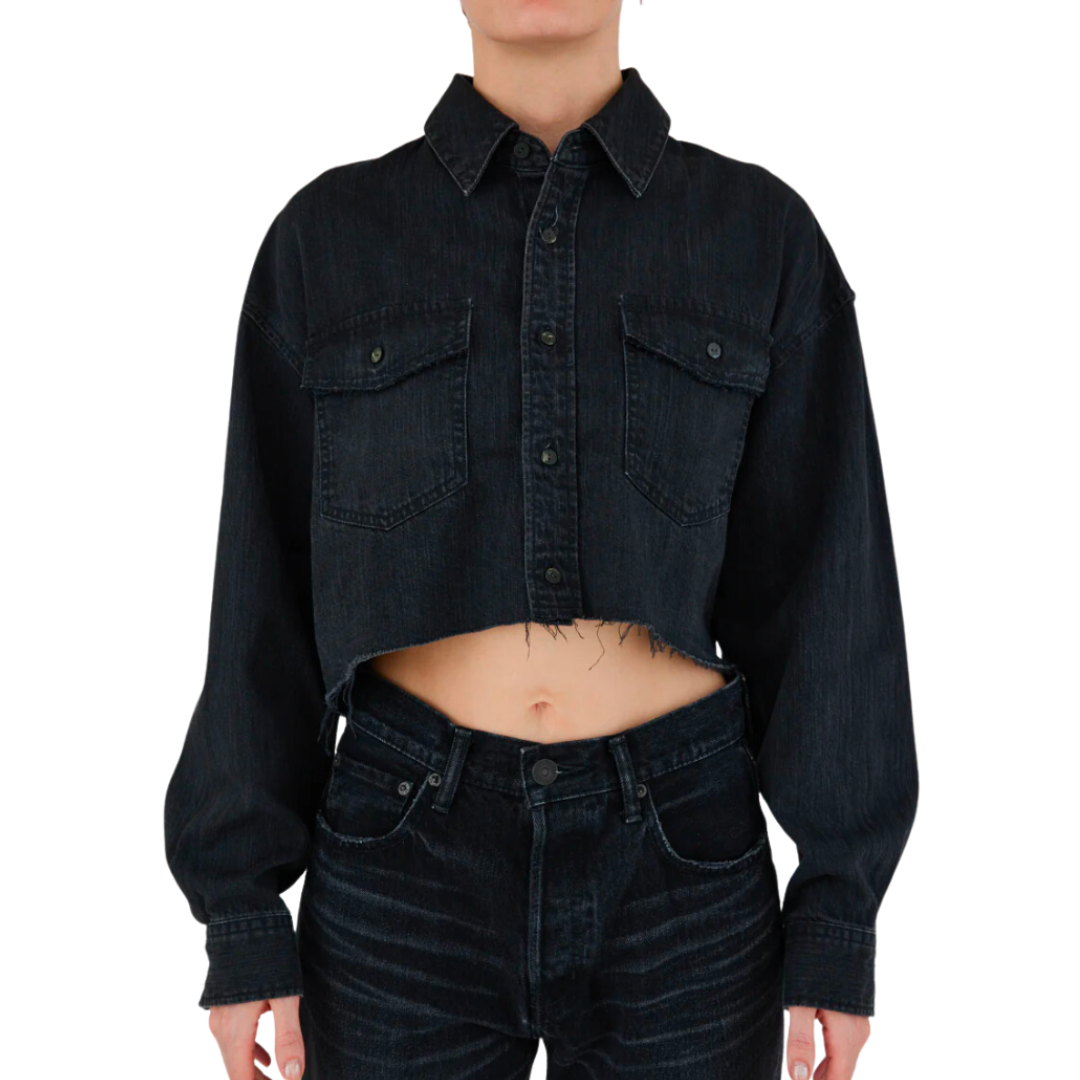 Artesia Cropped Shirt in Black