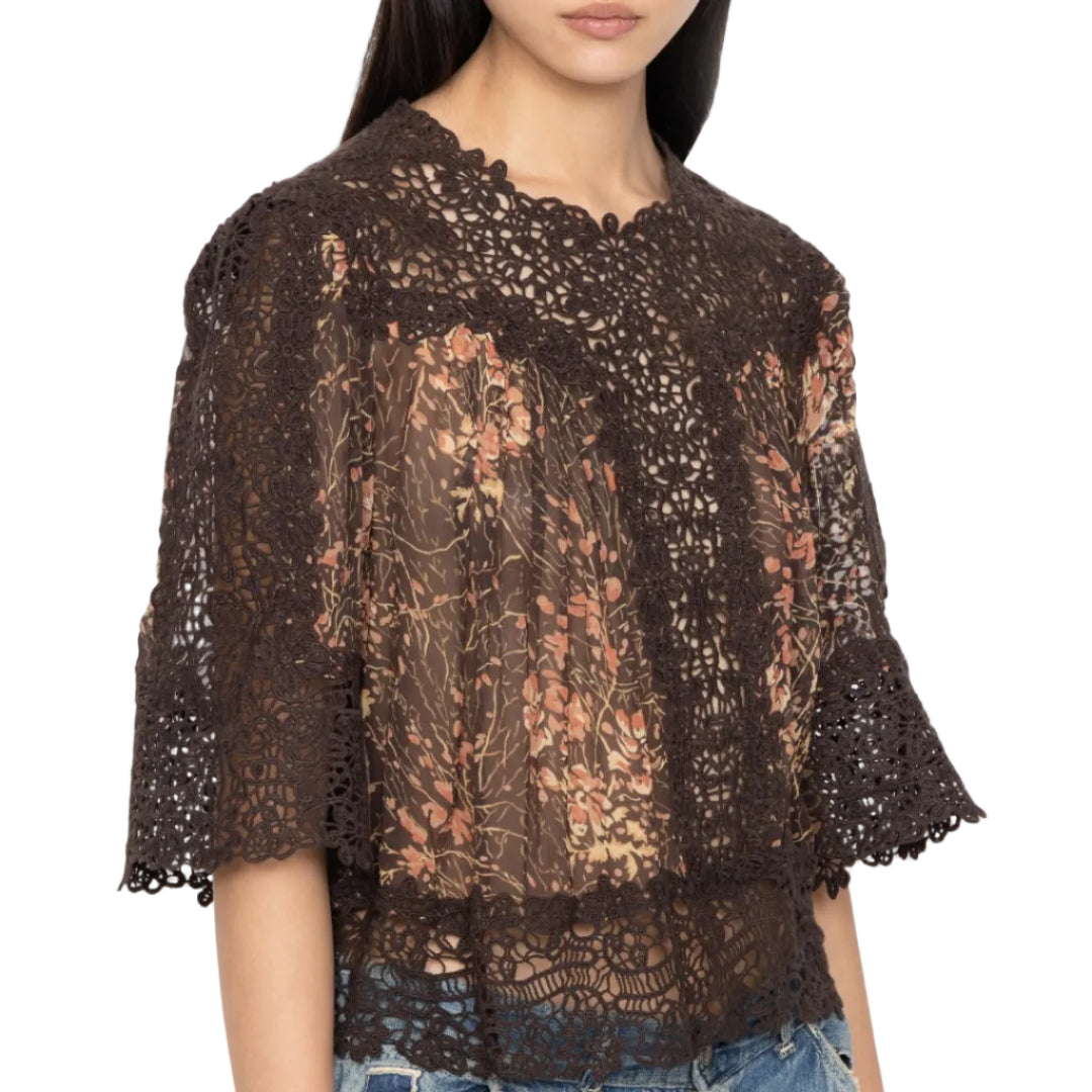 LUISA PRINT S/SLV TOP (D1)