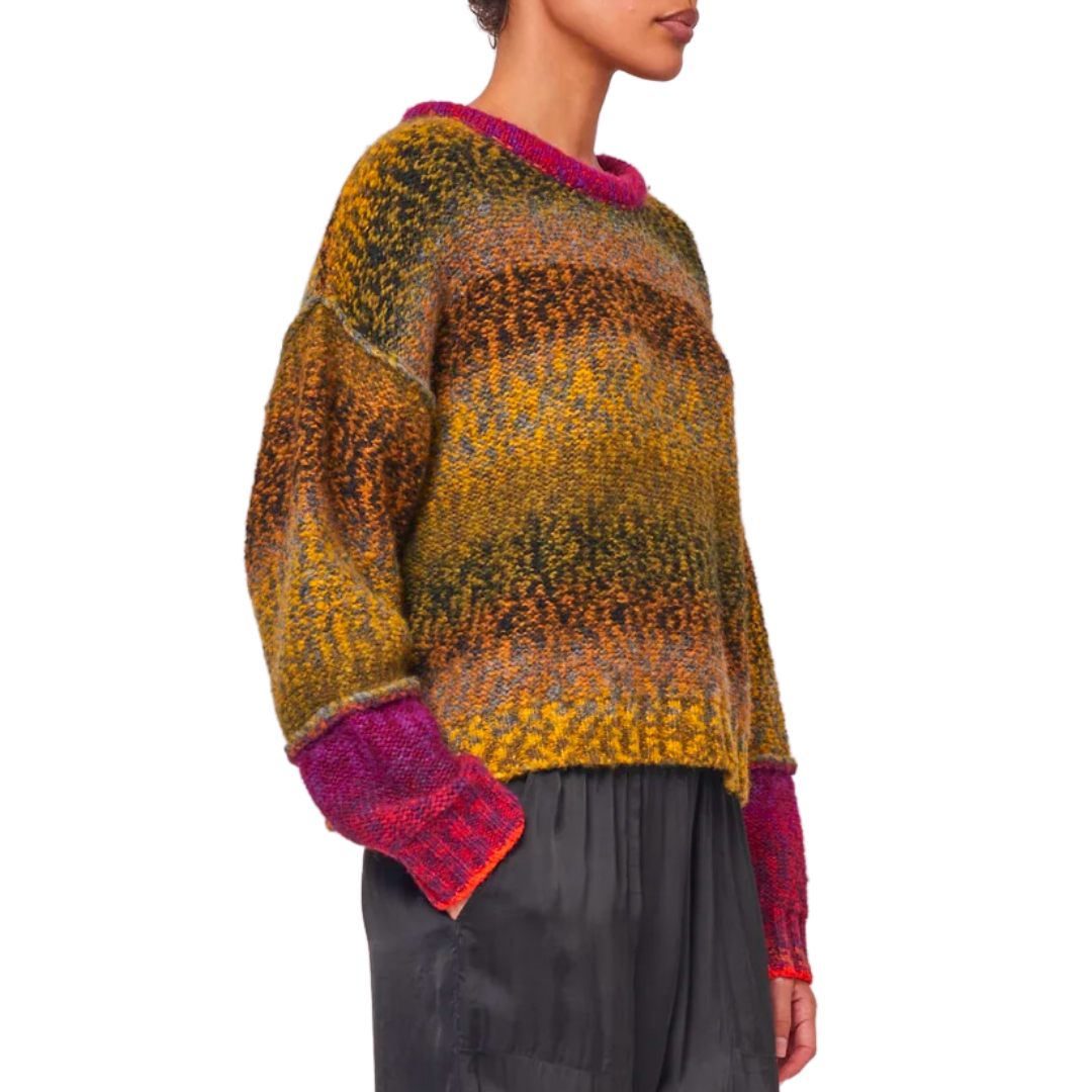 Iris Pullover in Olive Burgundy Combo