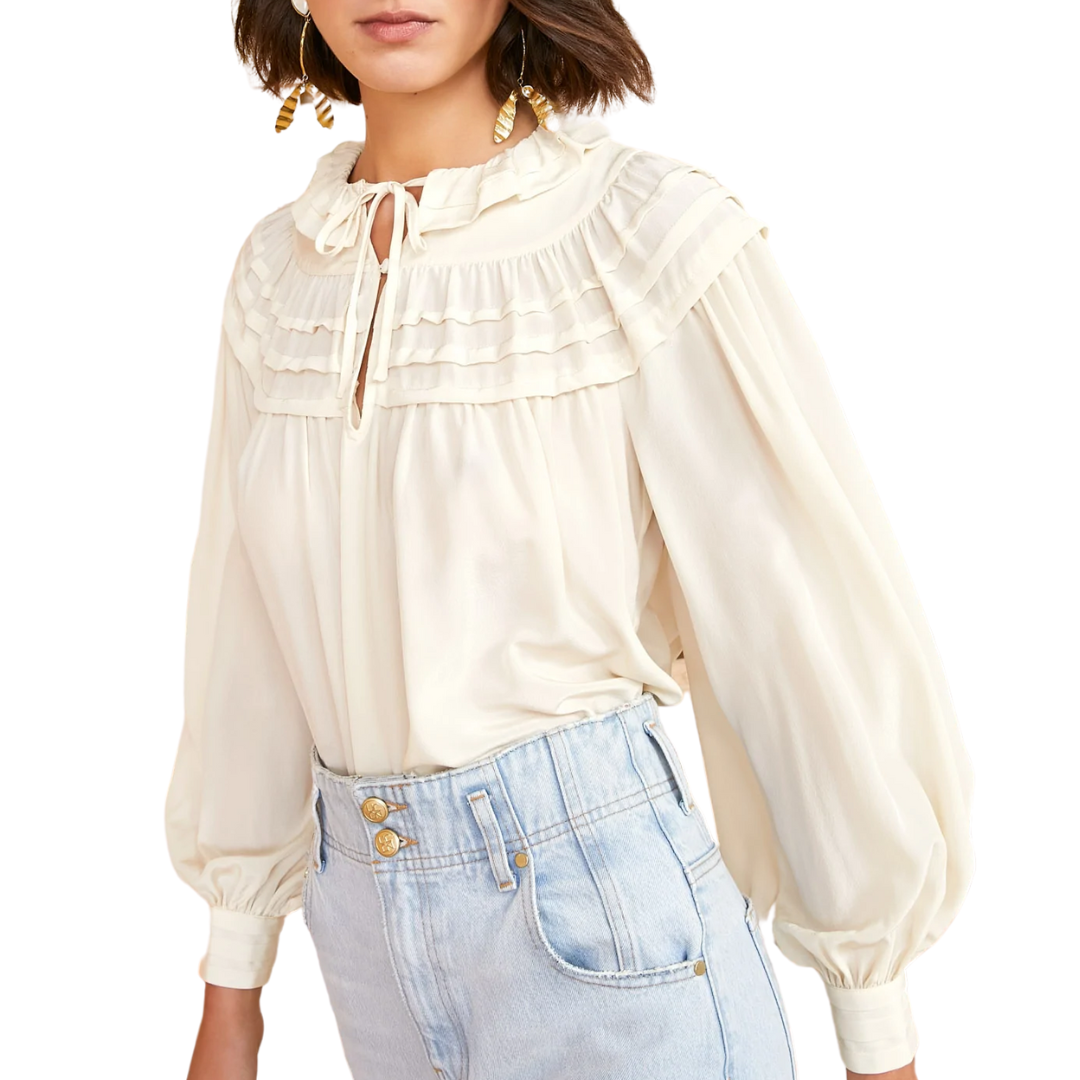 Aria Blouse in Bone