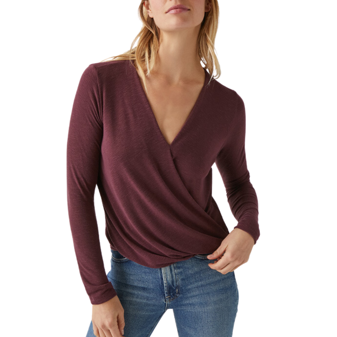 Janet Surplice Top in Plum
