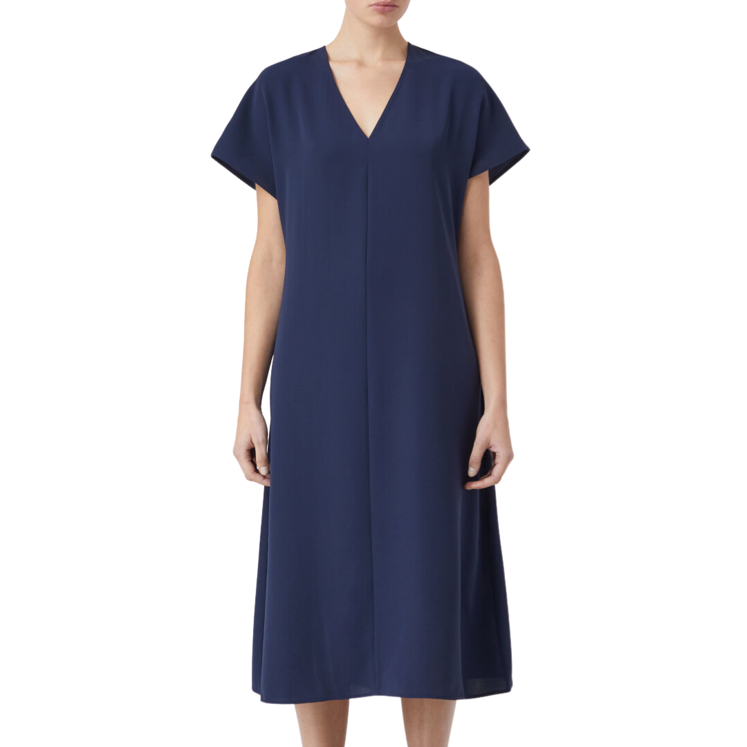 Fluid Midi Dress in Dark Night