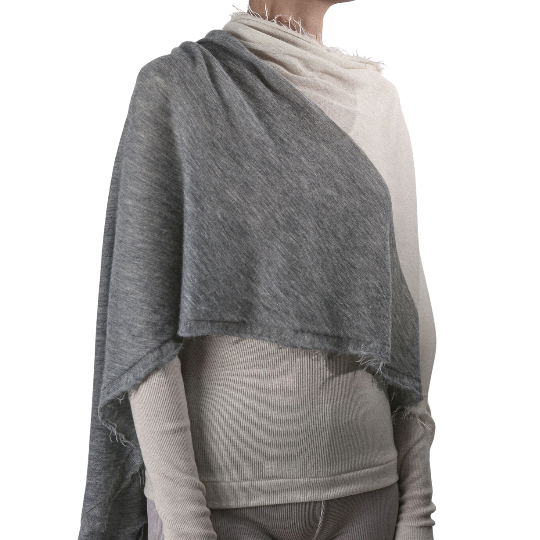 Love Duo Scarf in Milk & Heather Grey