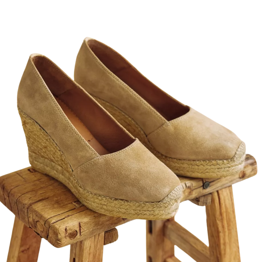 Colina Suede Espadrille in Sand
