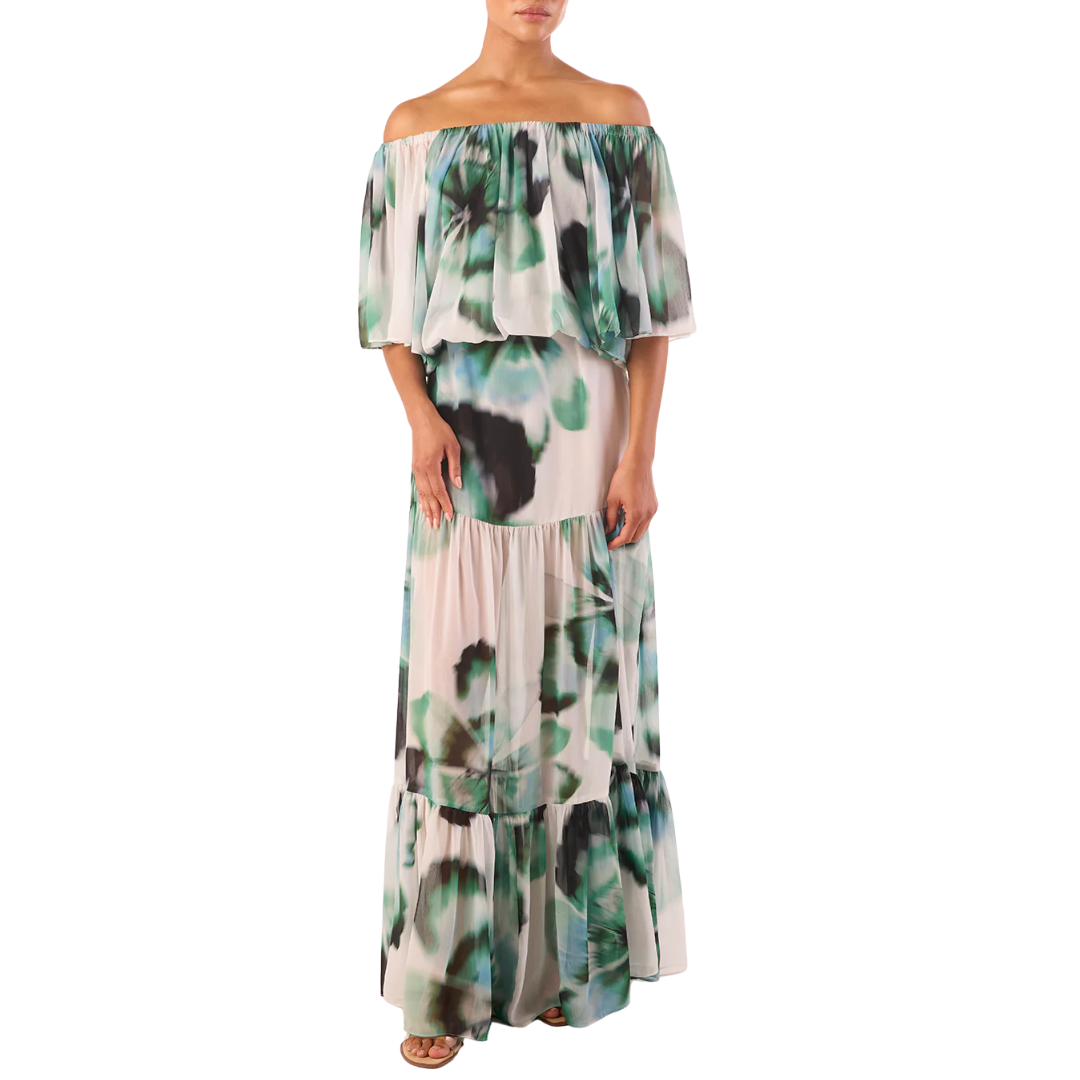 Mavi Skirt in Verdant Anemone Chiffon