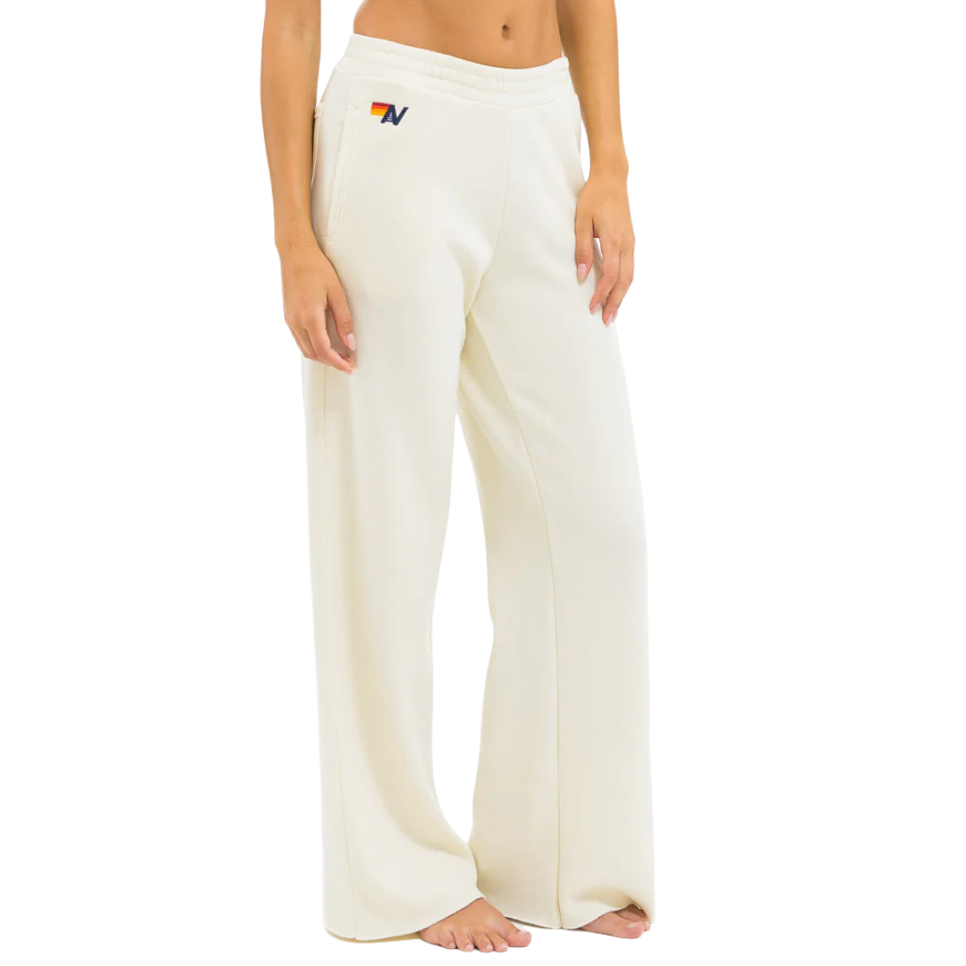 5 Stripe Wide Sweatpants in Vintage White/White Grey