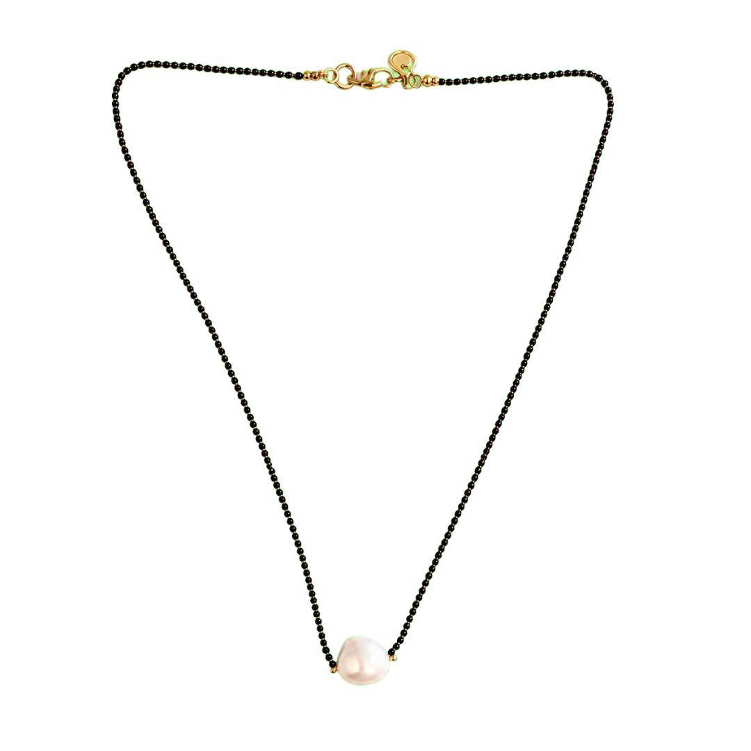 Oxidized Sterling Silver Chain Pearl Choker