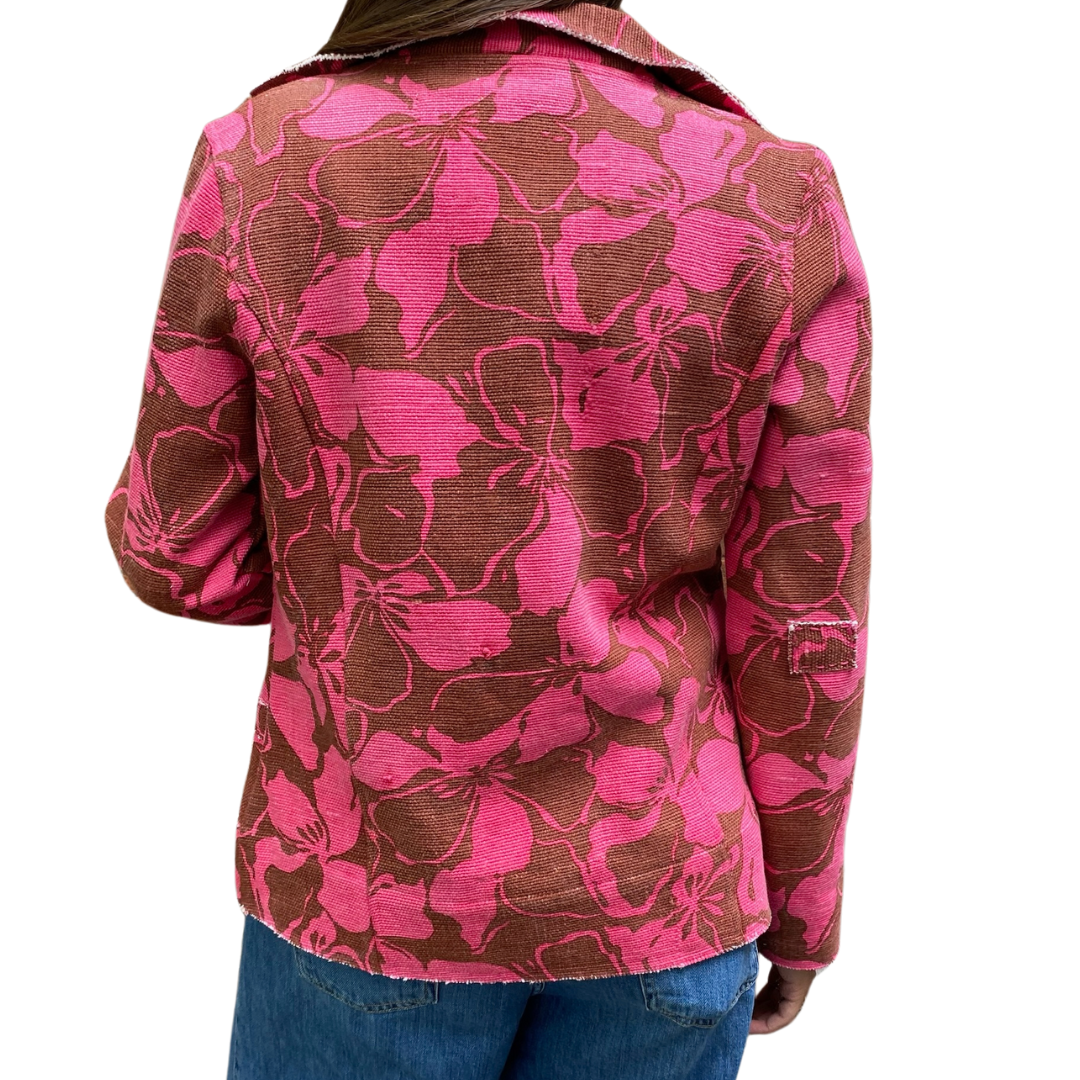 Hibiscus Flower Blazer in Pink