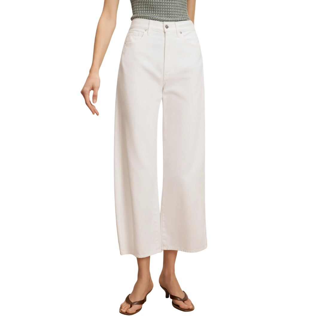 Taylor Cropped Wide-Leg Jean in White