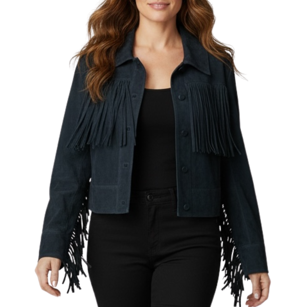 Shania Washed Suede Jacket in Twilight