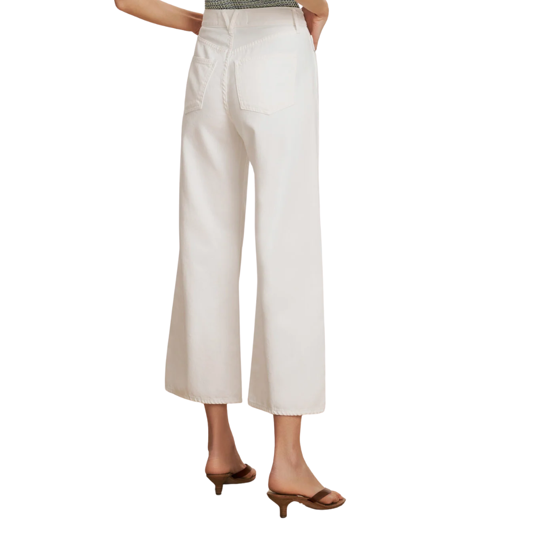 Taylor Cropped Wide-Leg Jean in White
