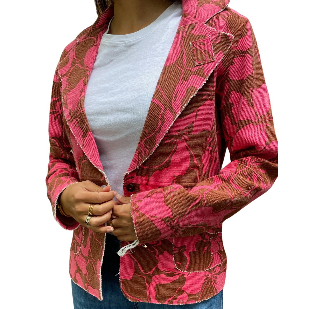 Hibiscus Flower Blazer in Pink