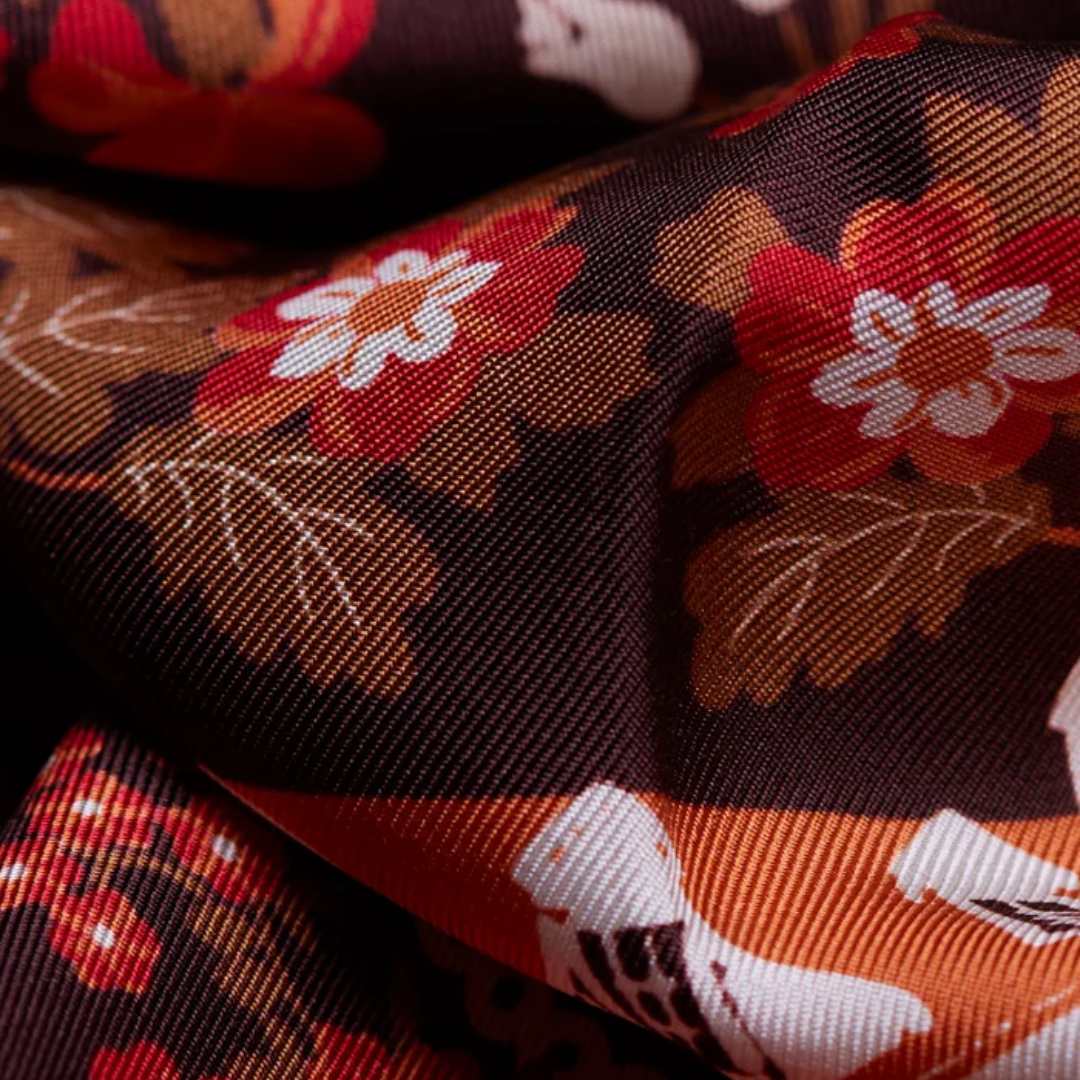 Small Bandana Retour de Forêt Silk in Chocolate
