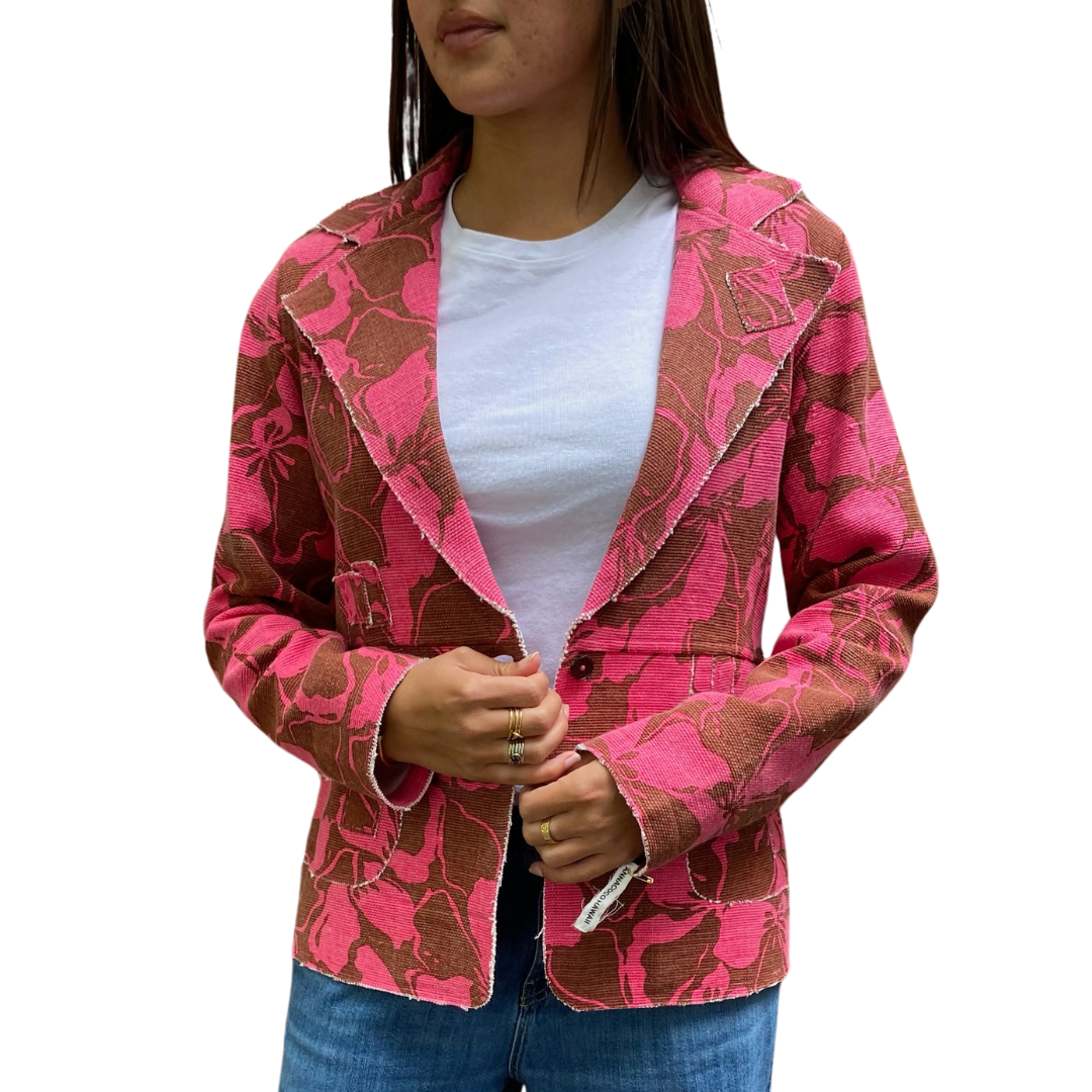 Hibiscus Flower Blazer in Pink
