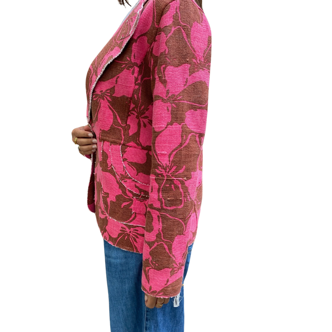 Hibiscus Flower Blazer in Pink