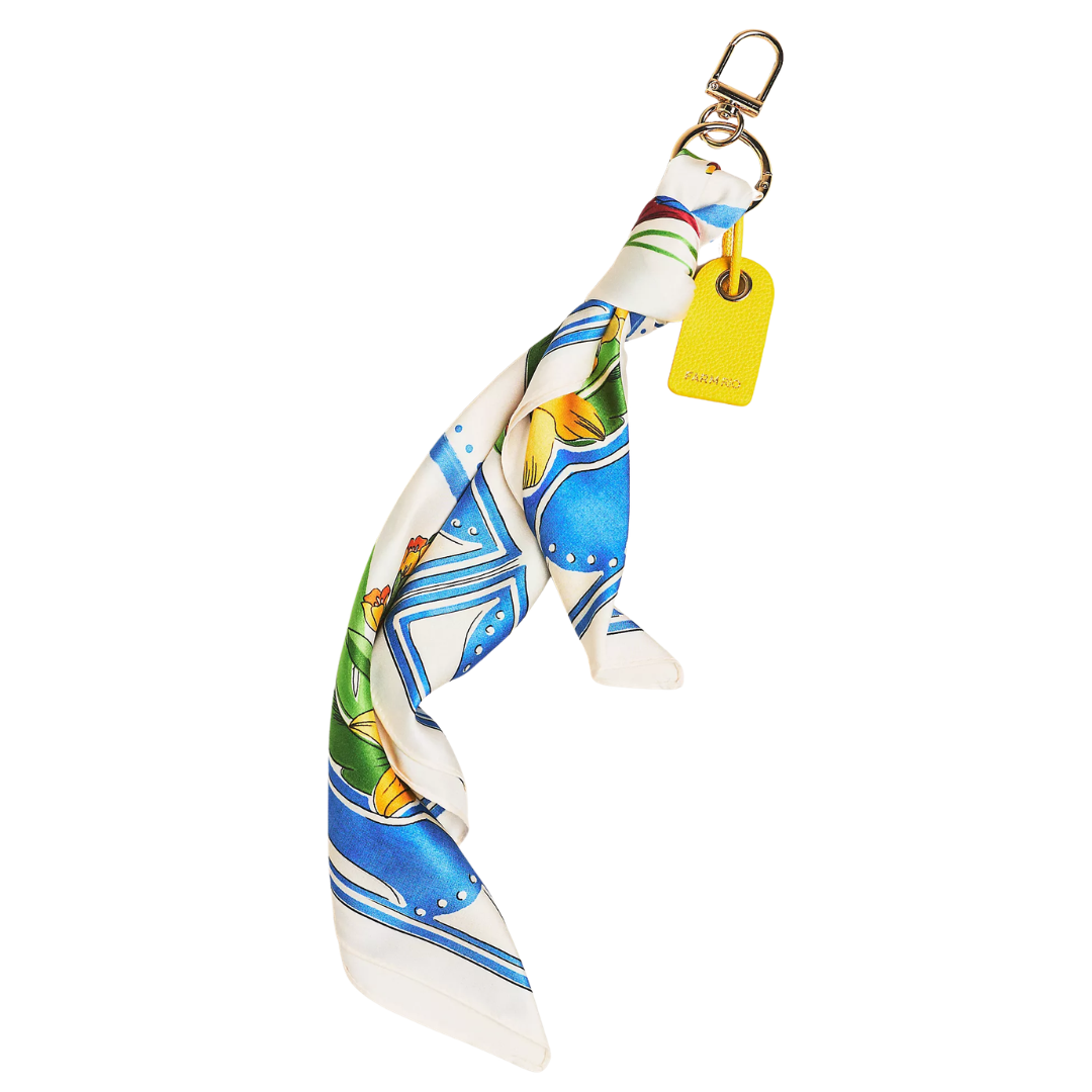 Tropical Destiny Scarf Keychain in Off-White