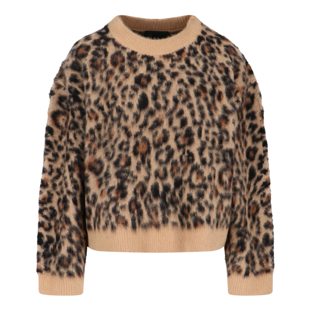 Zamira Sweater in Camel Leopard