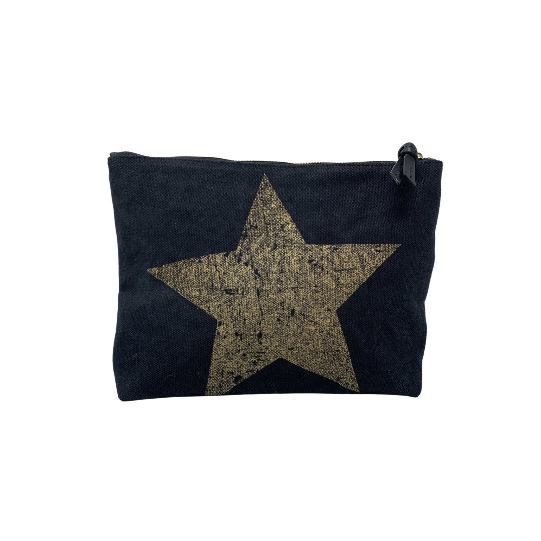 Giganti Gold Star Canvas Pouch in Black & Gold