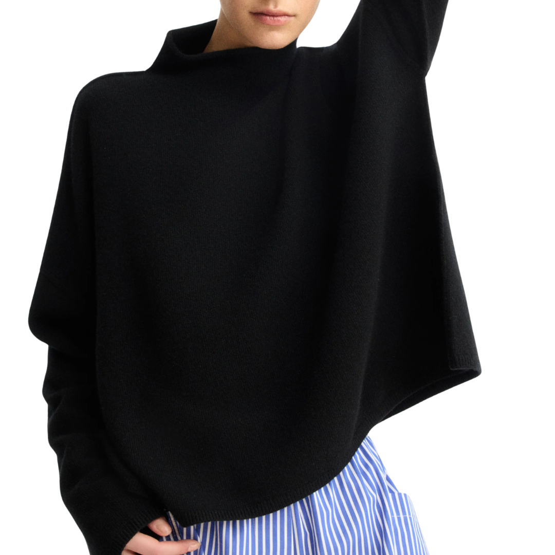 Penn Roll Neck Top in Black