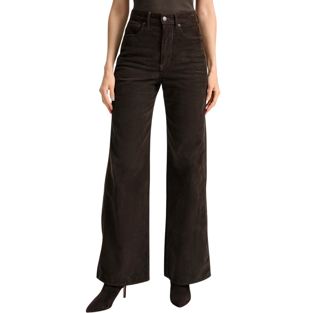Taylor Corduroy Wide-Leg Pant in Dark Umber
