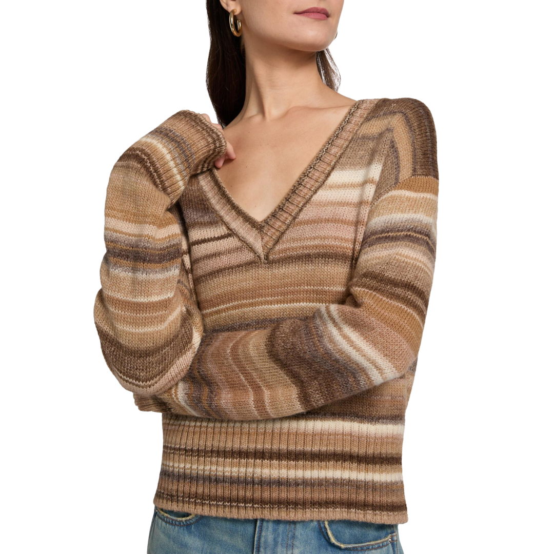 Diora Pullover Sweater in Desert Khaki Multi
