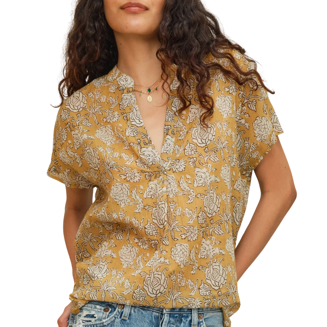 Tulsi Short Sleeve Top in Mustard