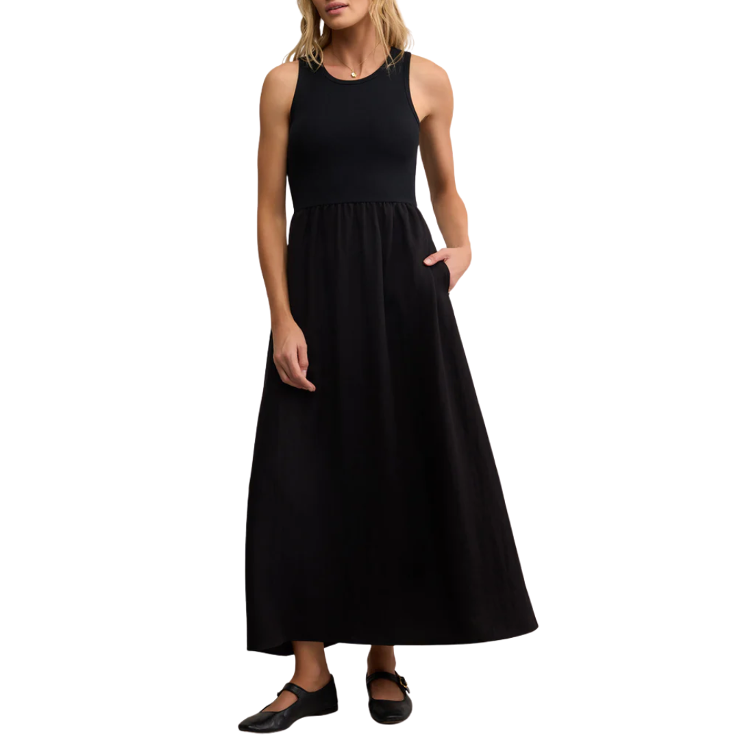 Charlotte Midi Dress in Black