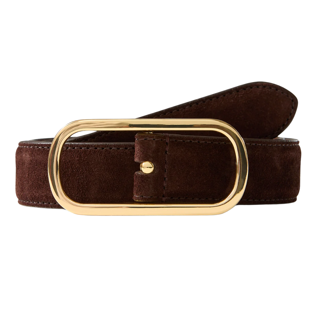Loop Suede Belt in Espresso