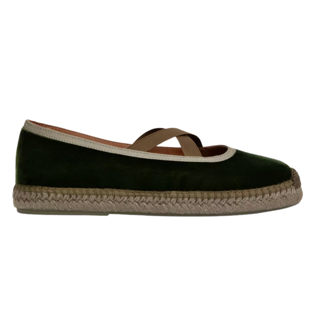 Chico Velvet Espadrille in Khaki