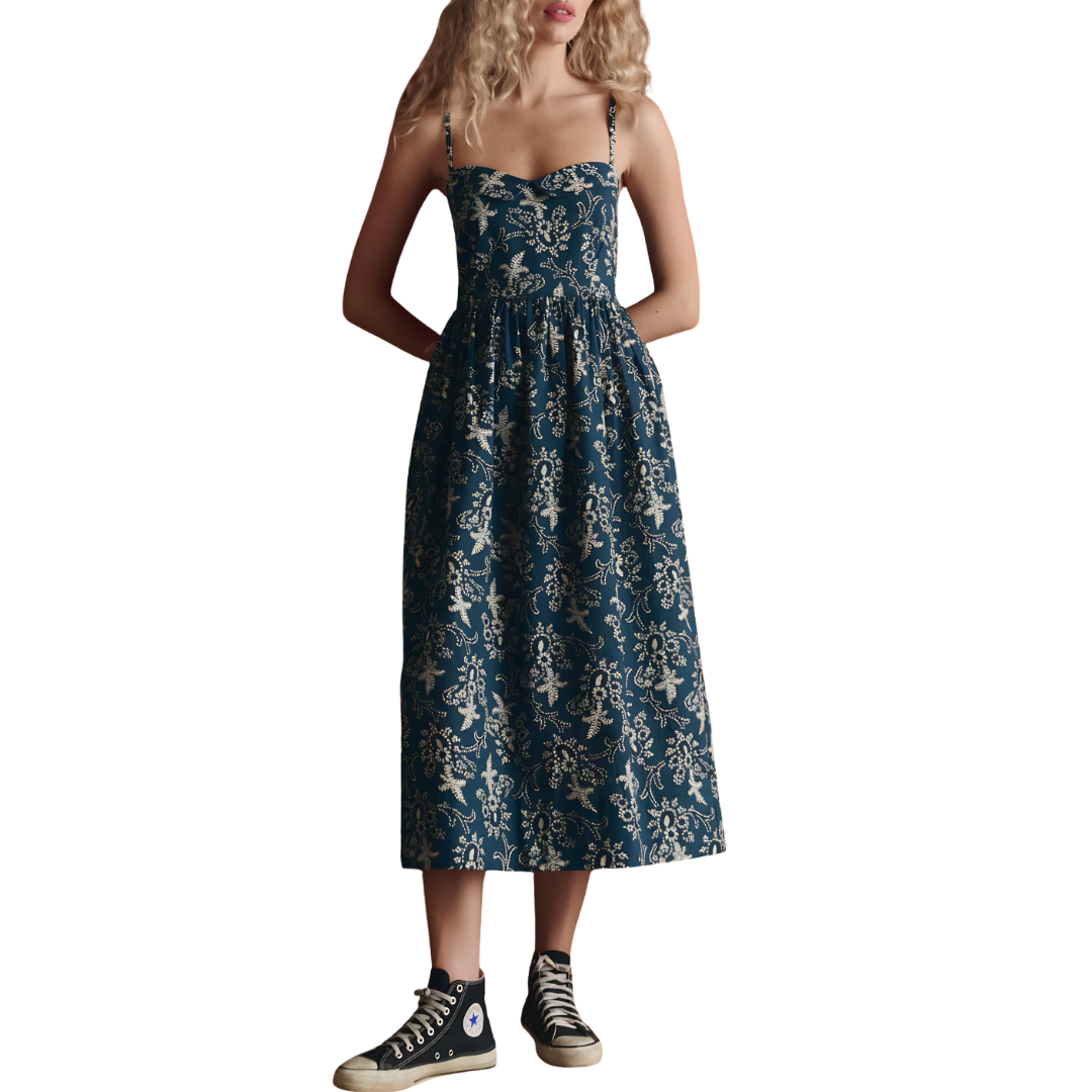 The Verse Dress in Indigo Bandana