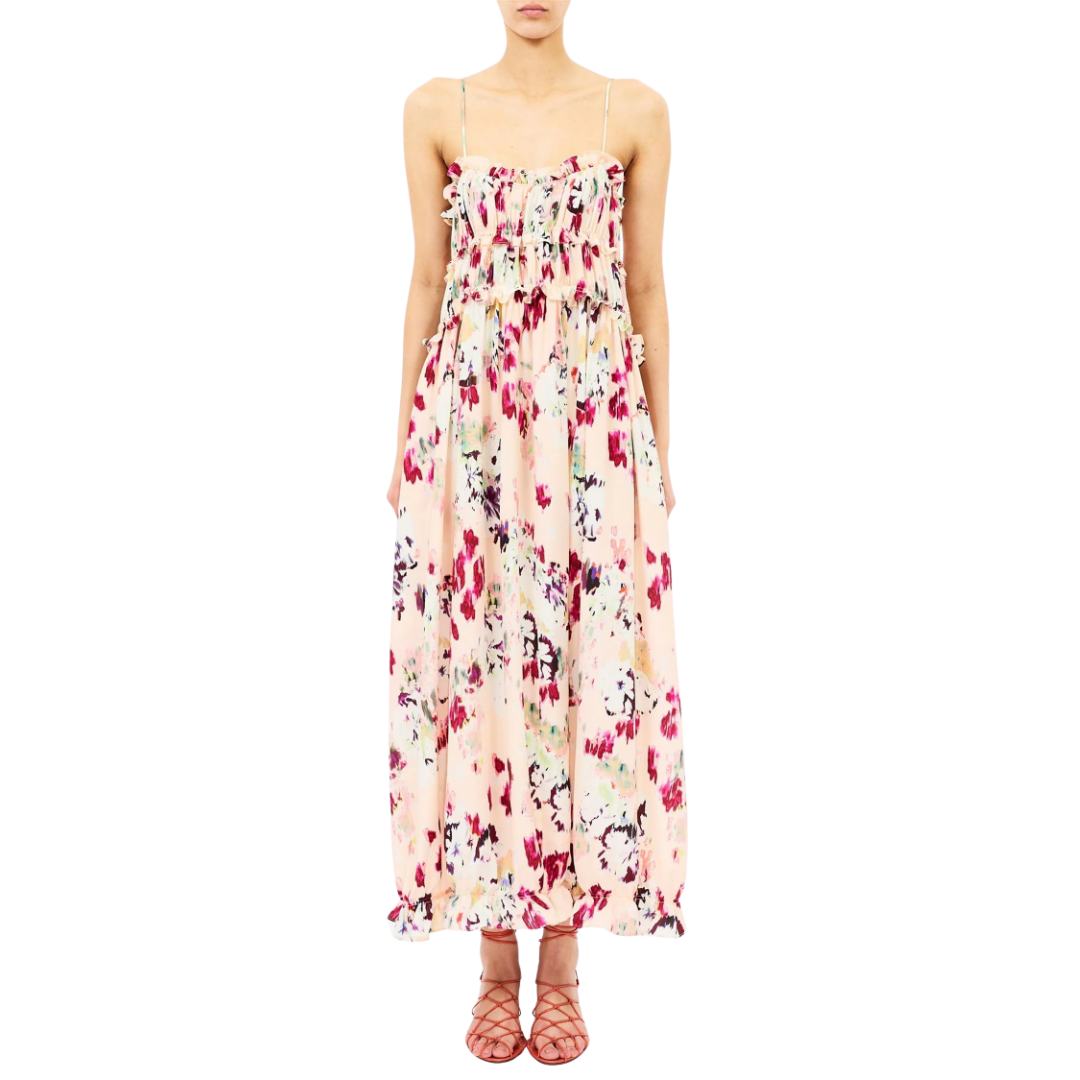 Clove Cami Silk Dress in Summer Garden