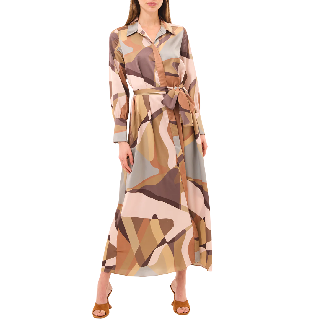 Herminia Dress in Desert Abstract