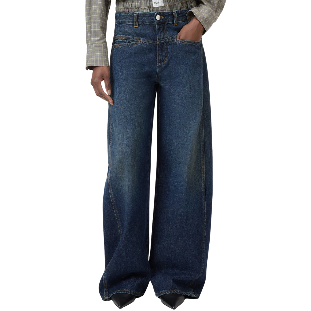 Tori-X Barrel Jeans 30" in Dark Blue