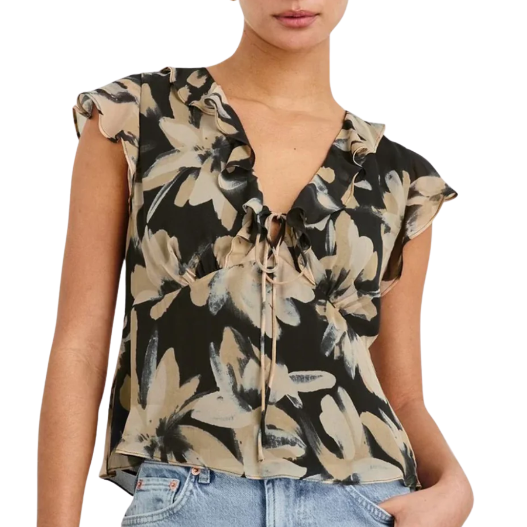 Carmine Top in Charcoal Lily