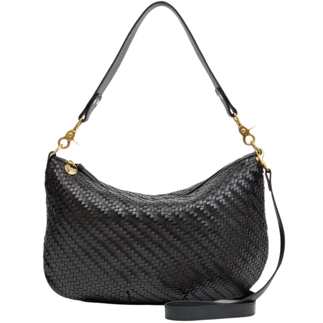Moyen Messenger in Black Woven Zig Zag