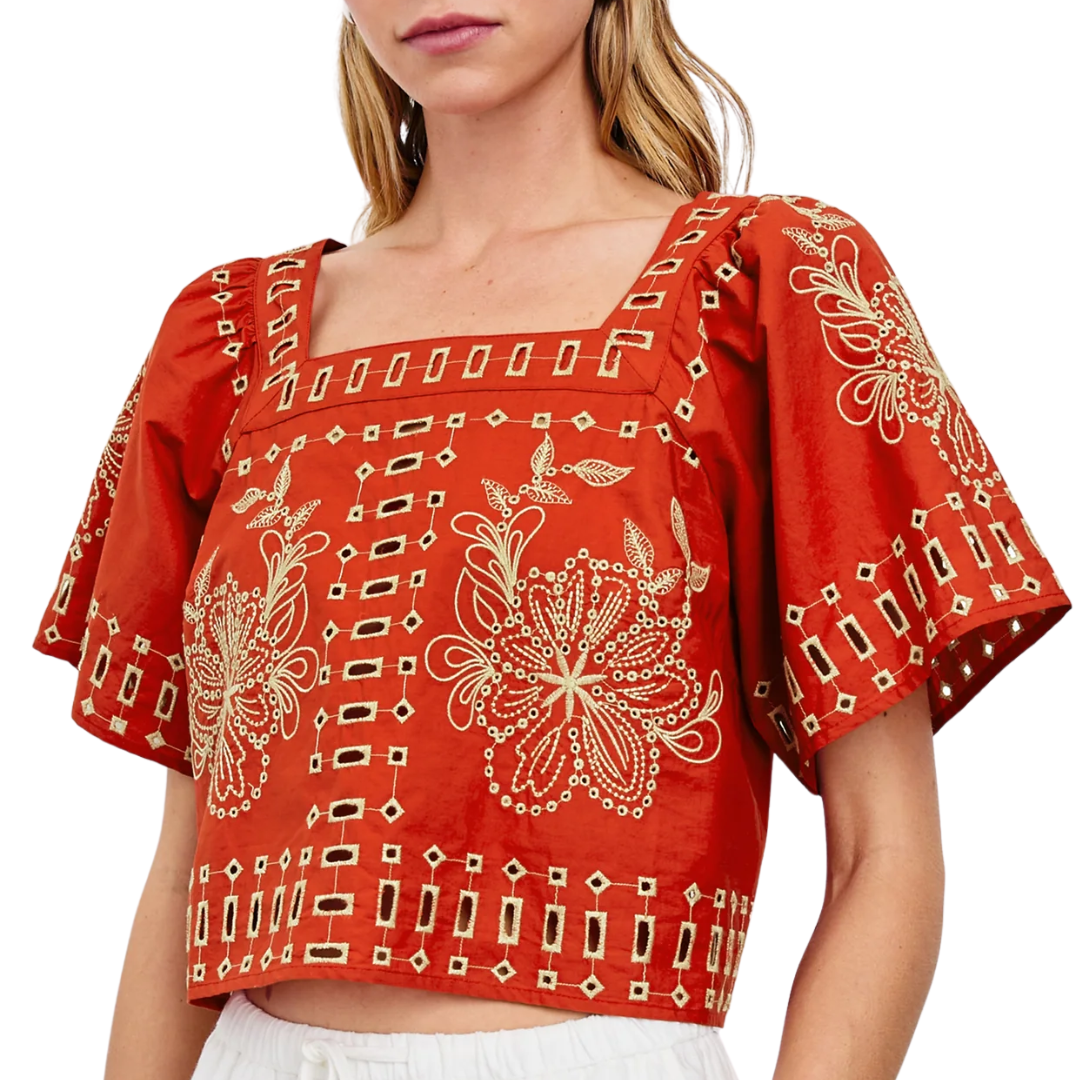 Laine Top in Terracotta