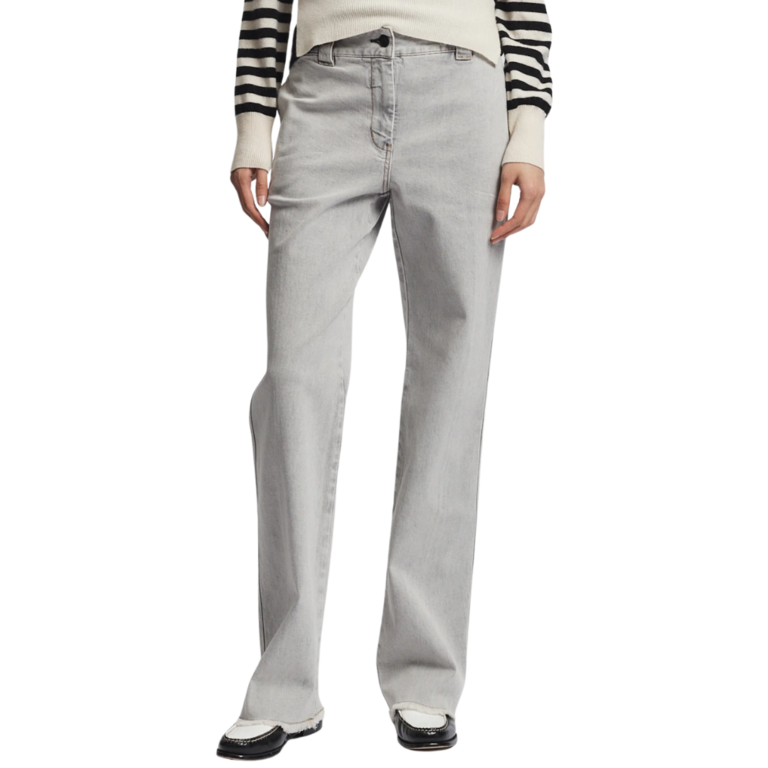 Nessa Denim Pant in Powder Grey