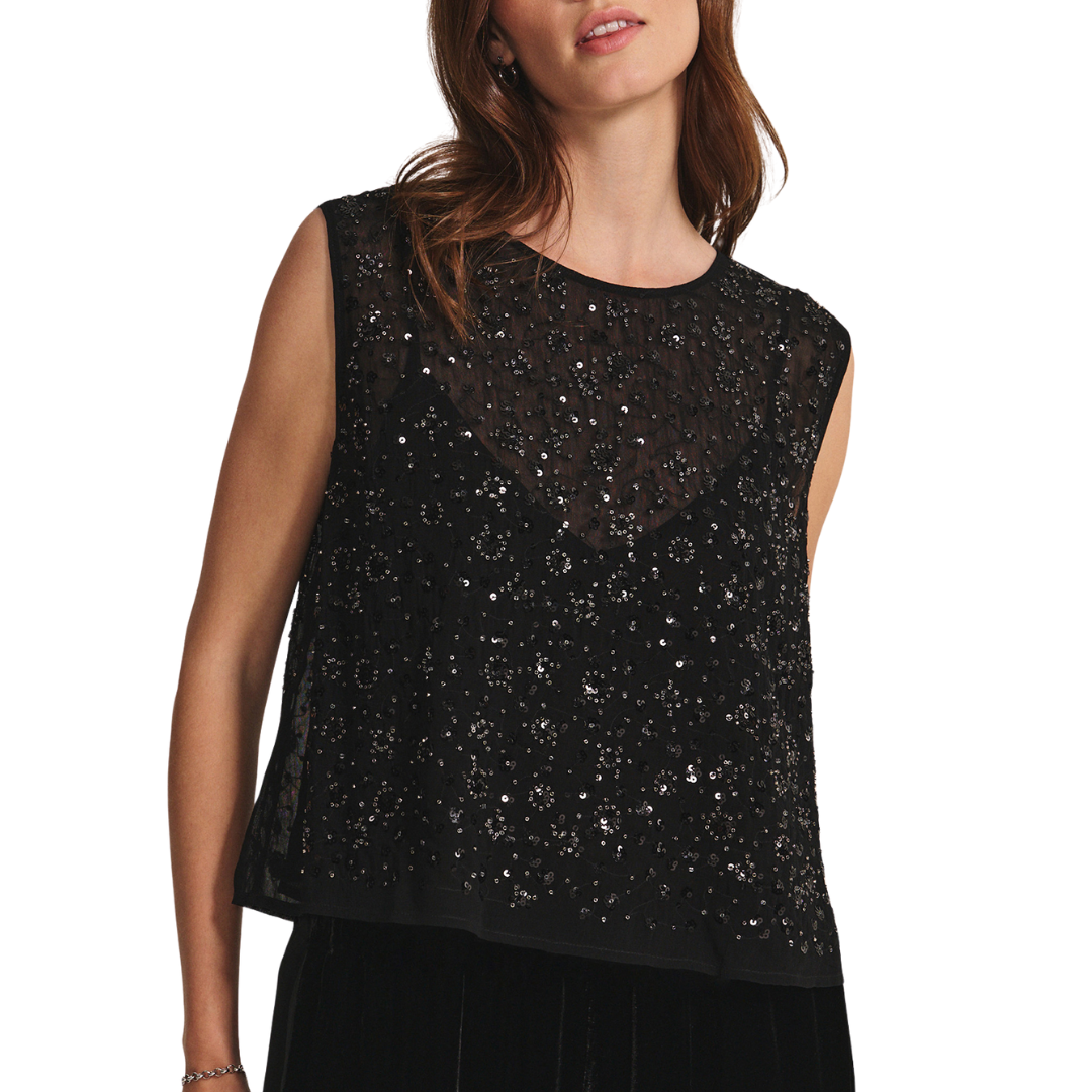 Serena Sleeveless Blouse in Black