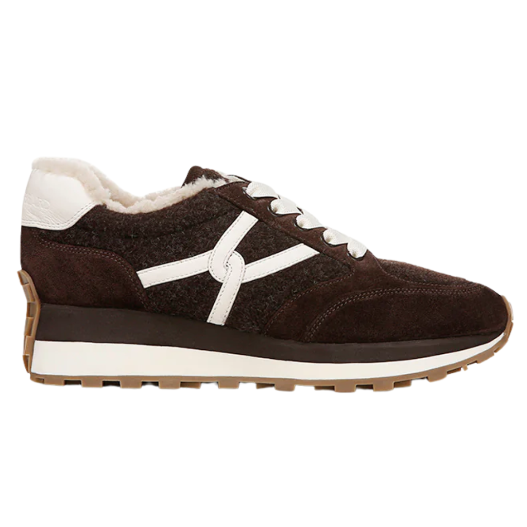 Valentina Shearling Sneaker in Espresso