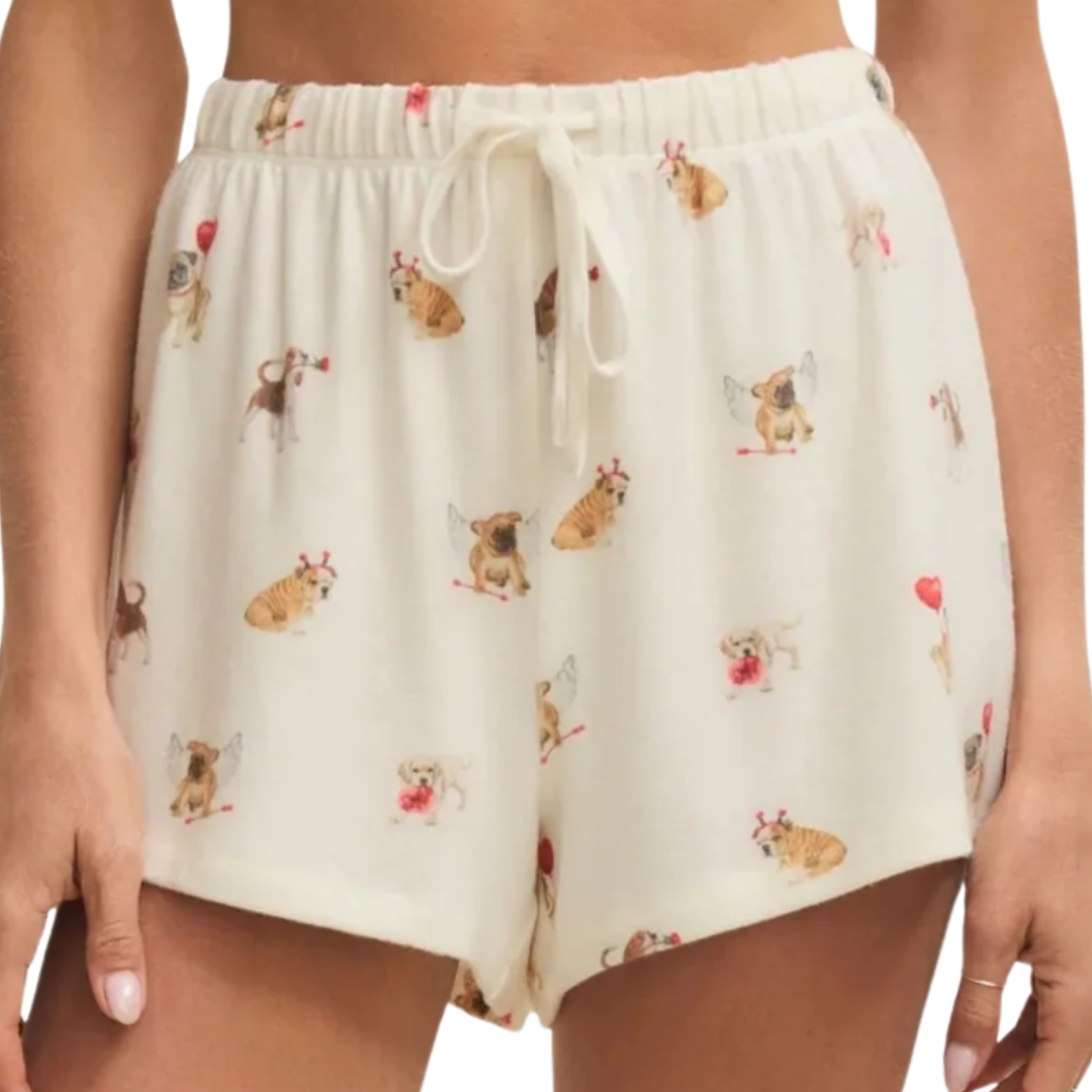 Sporty Love Pup Short in Vanilla Ice