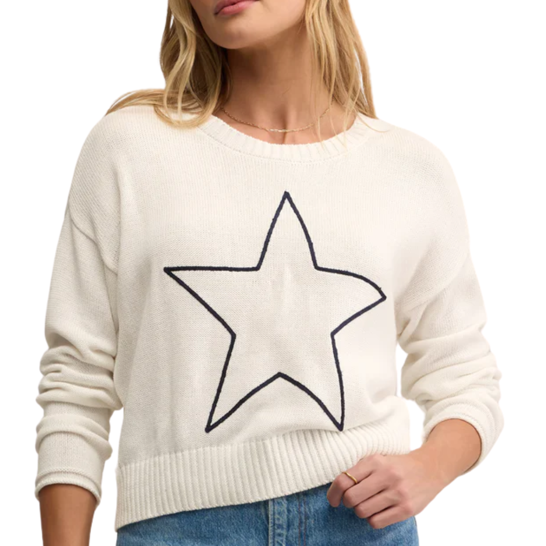 Sienna Lucky Star Sweater in White