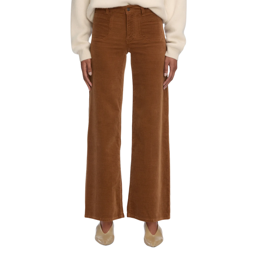 Le Slim Palazzo Pocket Corduroy in Maple Brown