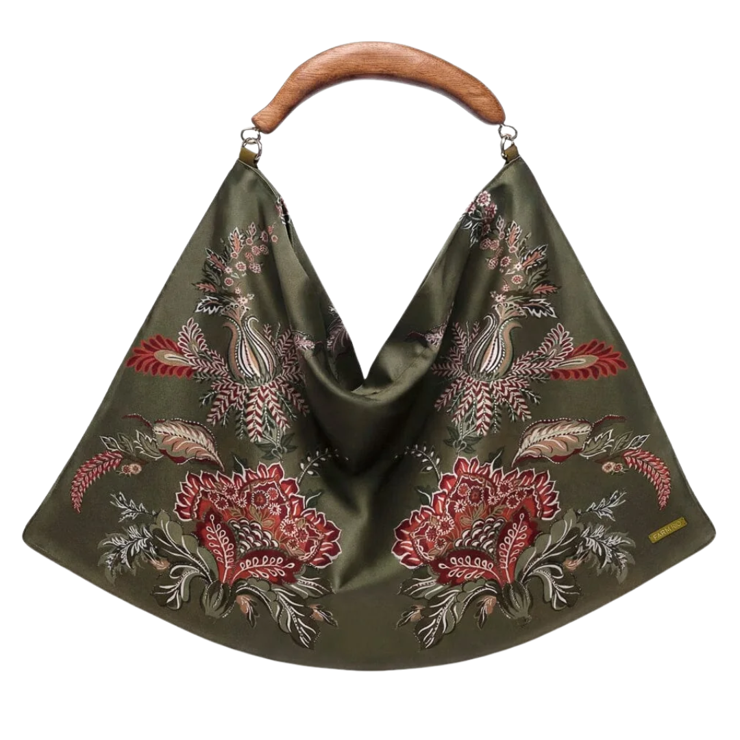 Large Scarf Bag in Moss Green