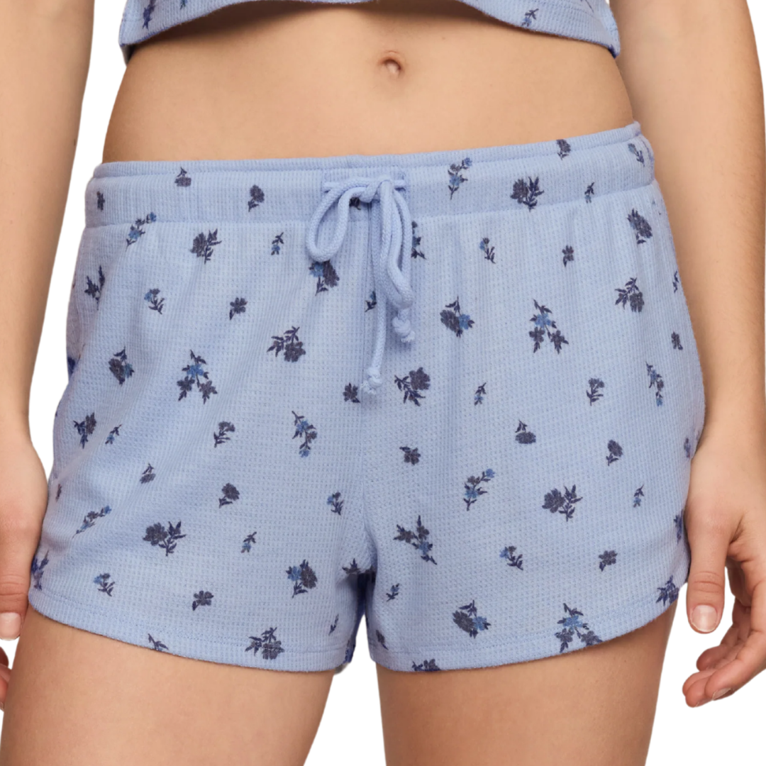 Floral Thermal Short in Crystal Blue