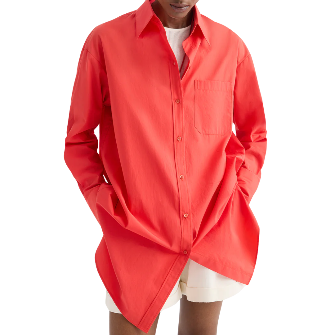 Big Joe Shirt Dress in Tomato