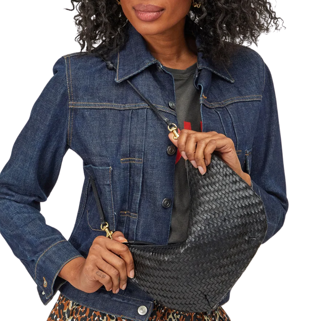 Lune in Black Woven Zig Zag