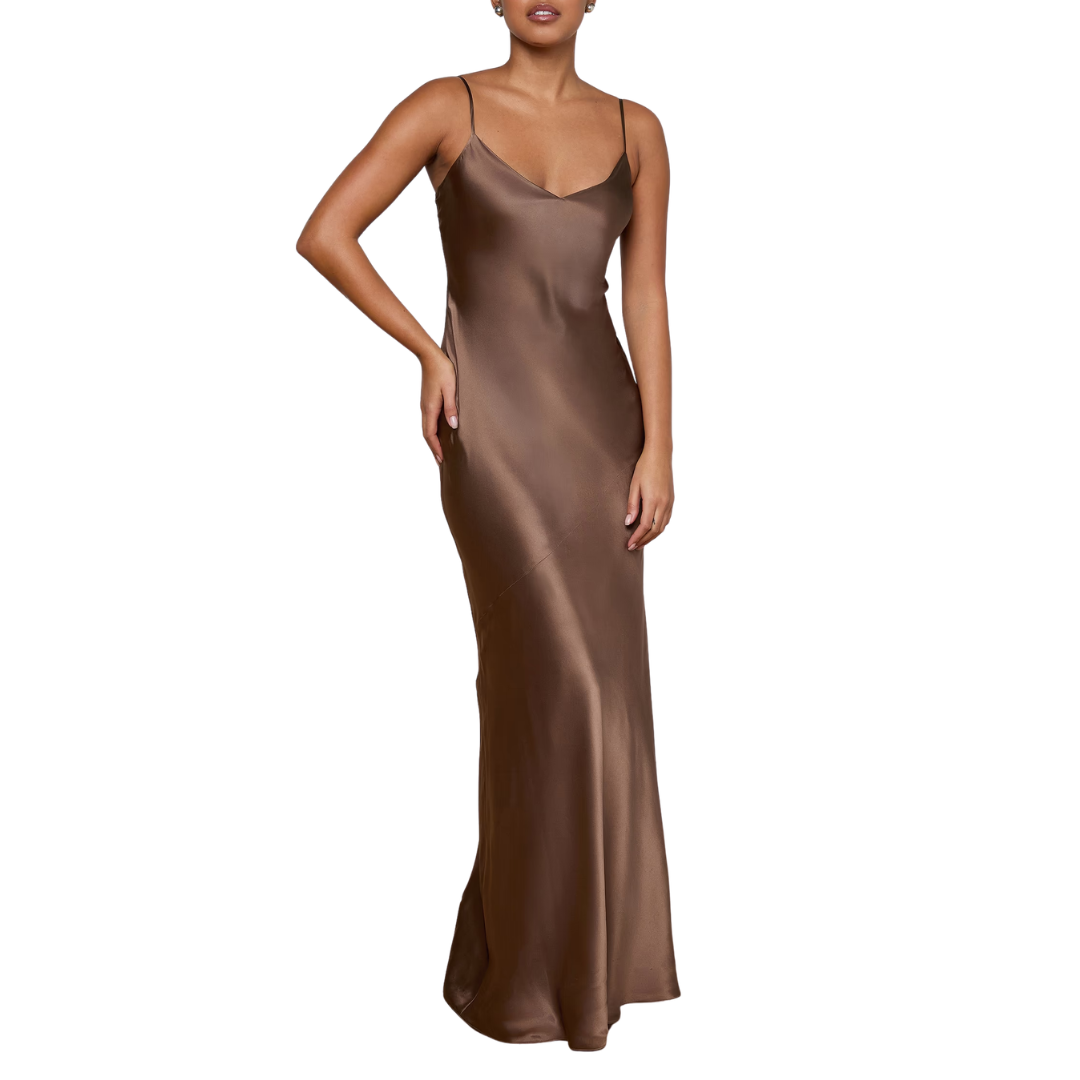 Serita Silk Gown in Cardamom