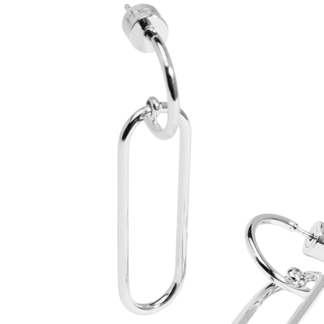 Paperclip Drop Earring in Silver